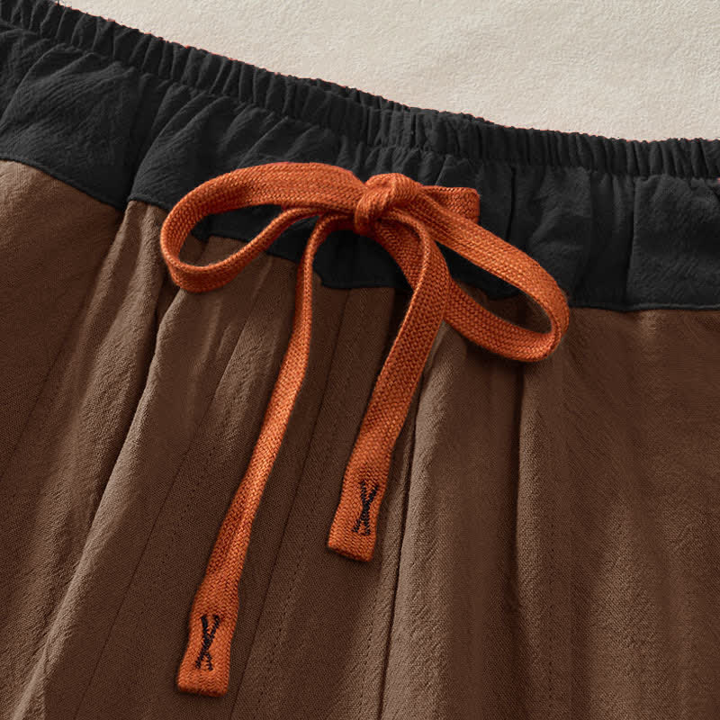 Lente Casual Touwsluiting Effen Katoenen Vrouwen Harem Broeken Met Zakken