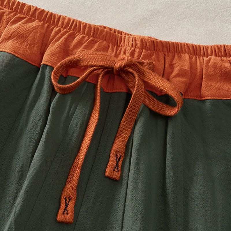 Lente Casual Touwsluiting Effen Katoenen Vrouwen Harem Broeken Met Zakken