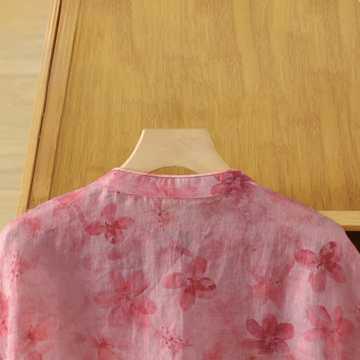 Zomer Tang Stijl Vintage Kikker Knop Orchidee Bloemen Dames Mouwloze Shirts Tanktop