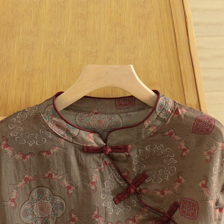 Zomer Tang Stijl Vintage Kikker Knop Orchidee Bloemen Dames Mouwloze Shirts Tanktop