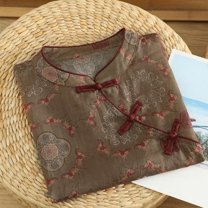 Zomer Tang Stijl Vintage Kikker Knop Orchidee Bloemen Dames Mouwloze Shirts Tanktop