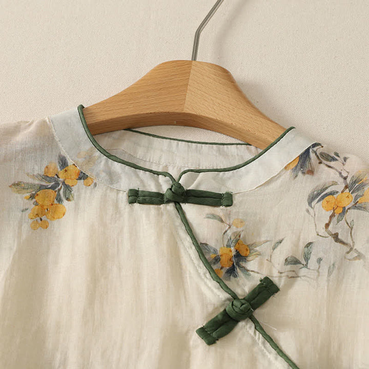Zomer Tang Stijl Vintage Kikker Knop Orchidee Bloemen Dames Mouwloze Shirts Tanktop