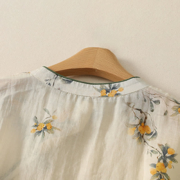 Zomer Tang Stijl Vintage Kikker Knop Orchidee Bloemen Dames Mouwloze Shirts Tanktop