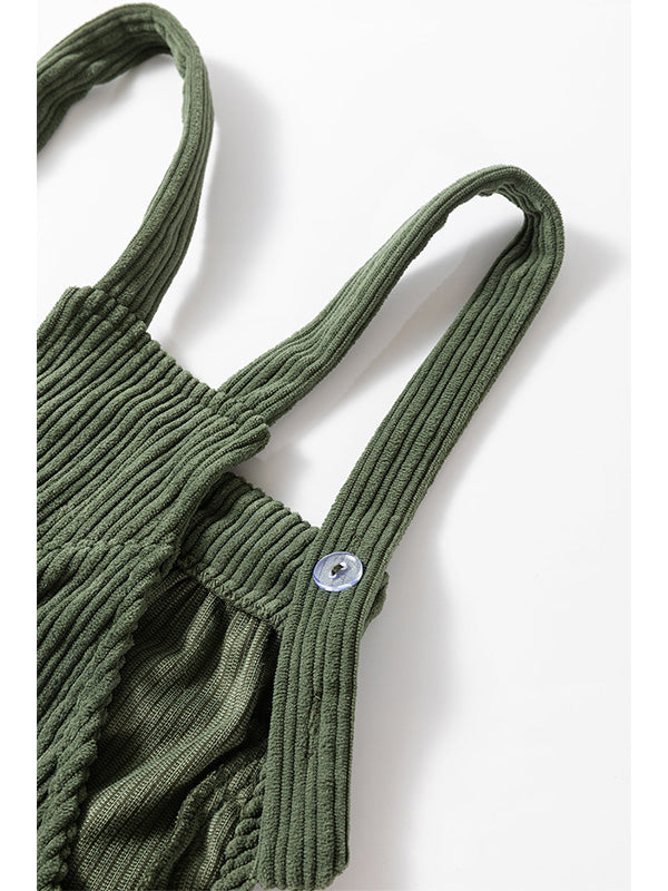 Dames Cozy Corduroy Loose Fit Overalls