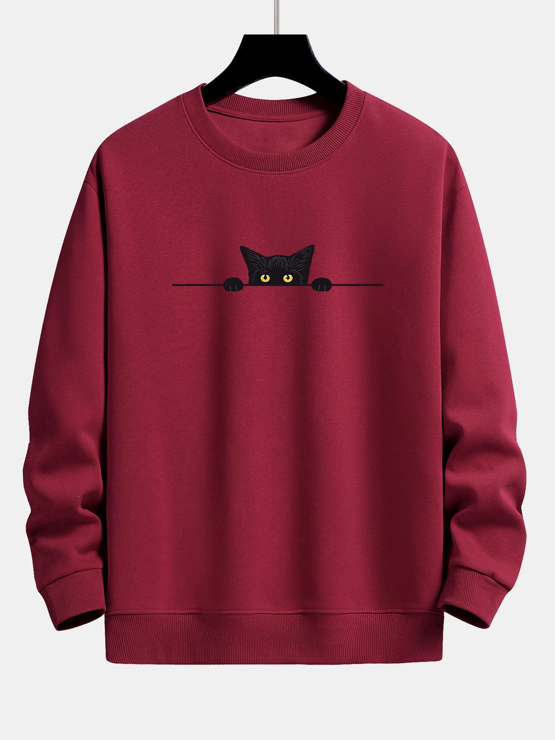 Zwart Kat Print Relax Fit Sweatshirt