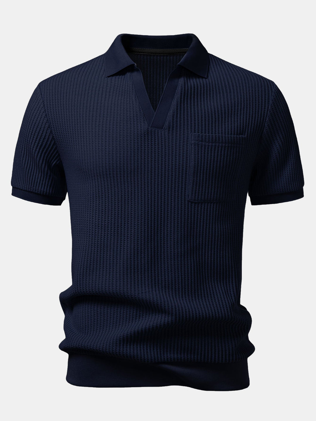 Wafel Johnny Kraag Polo Met Zak & Trekoord Gebreide Wafel Shorts