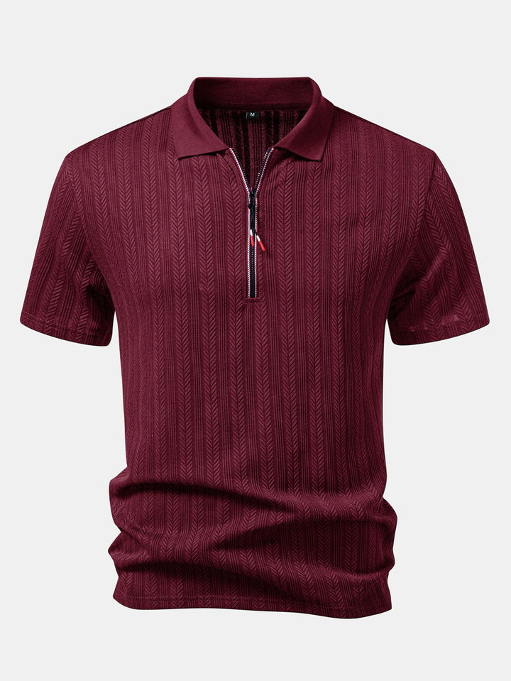 Getextureerde Rits Polo