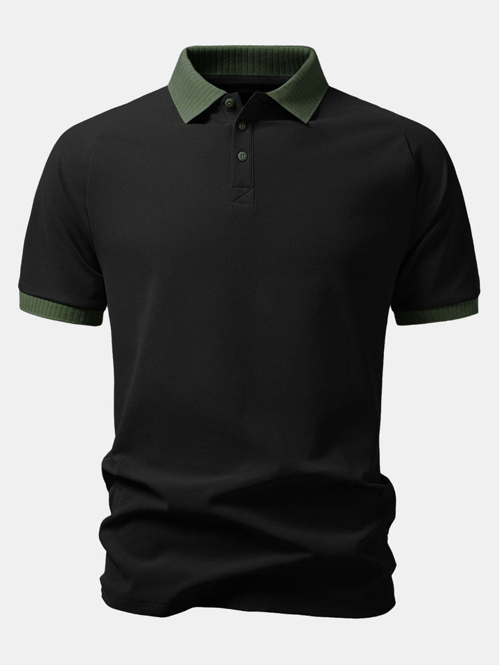 Contrast Raglan Mouw Polo