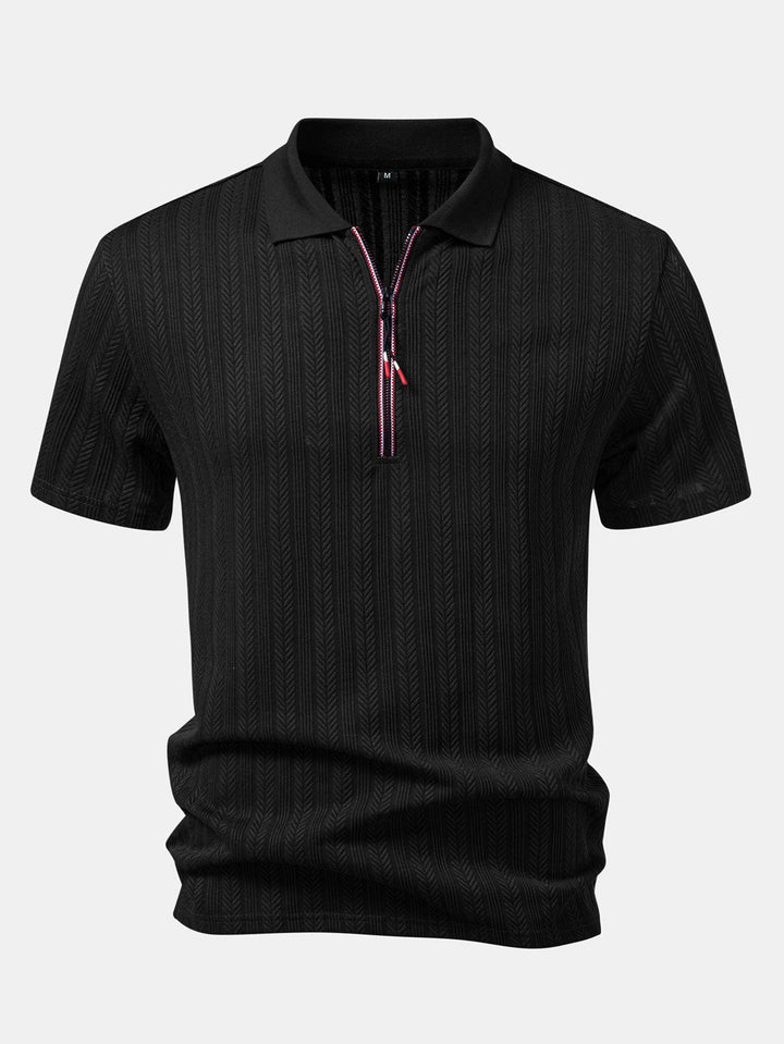 Getextureerde Rits Polo