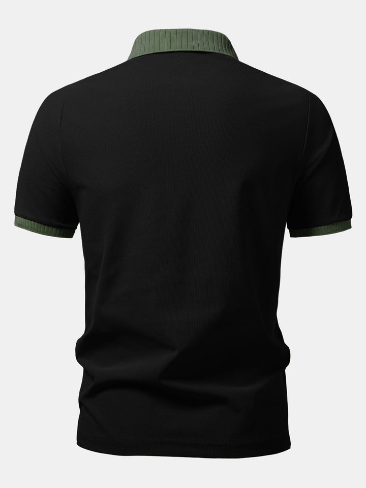 Contrast Raglan Mouw Polo
