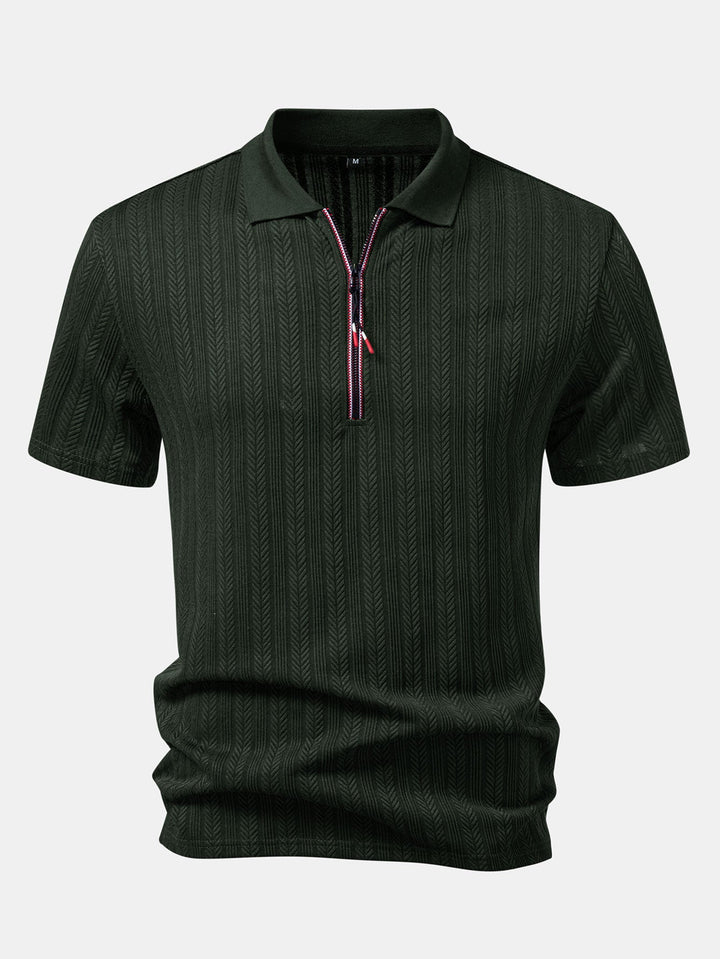 Getextureerde Rits Polo
