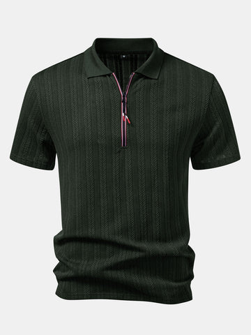 Getextureerde Rits Polo