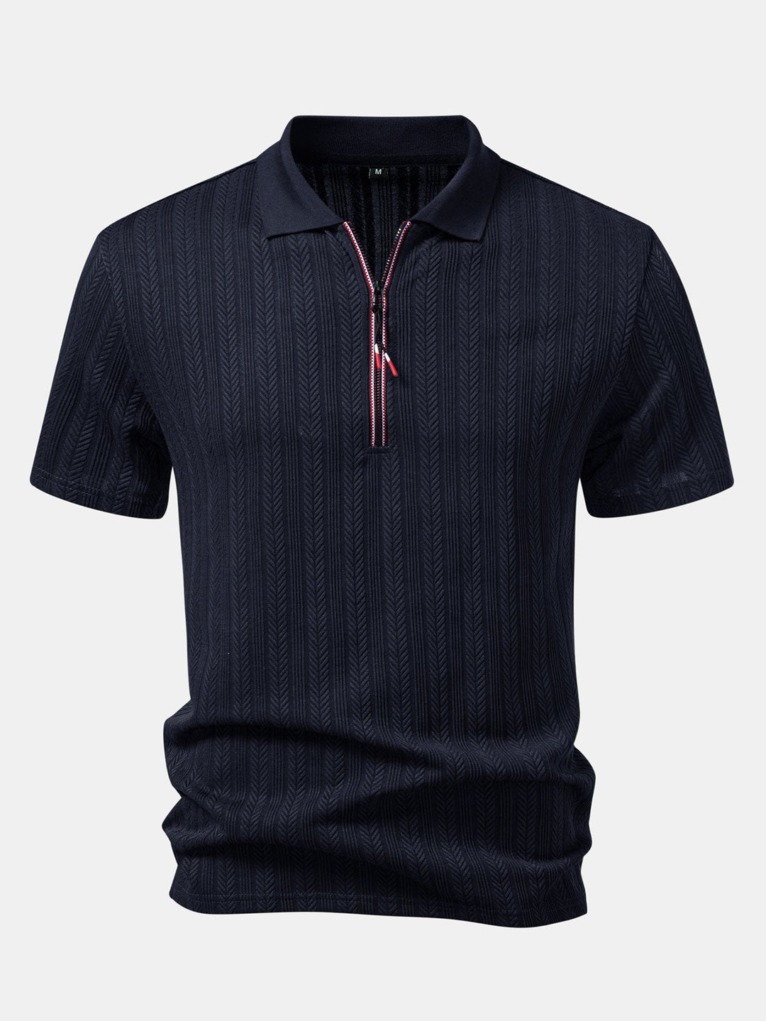 Getextureerde Rits Polo