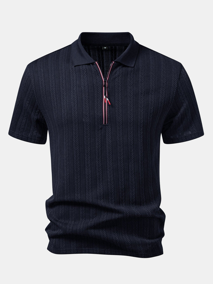 Getextureerde Rits Polo