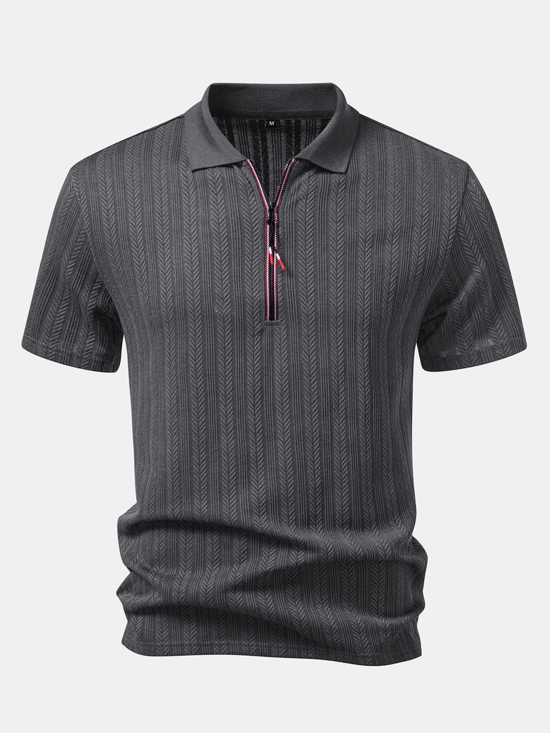 Getextureerde Rits Polo