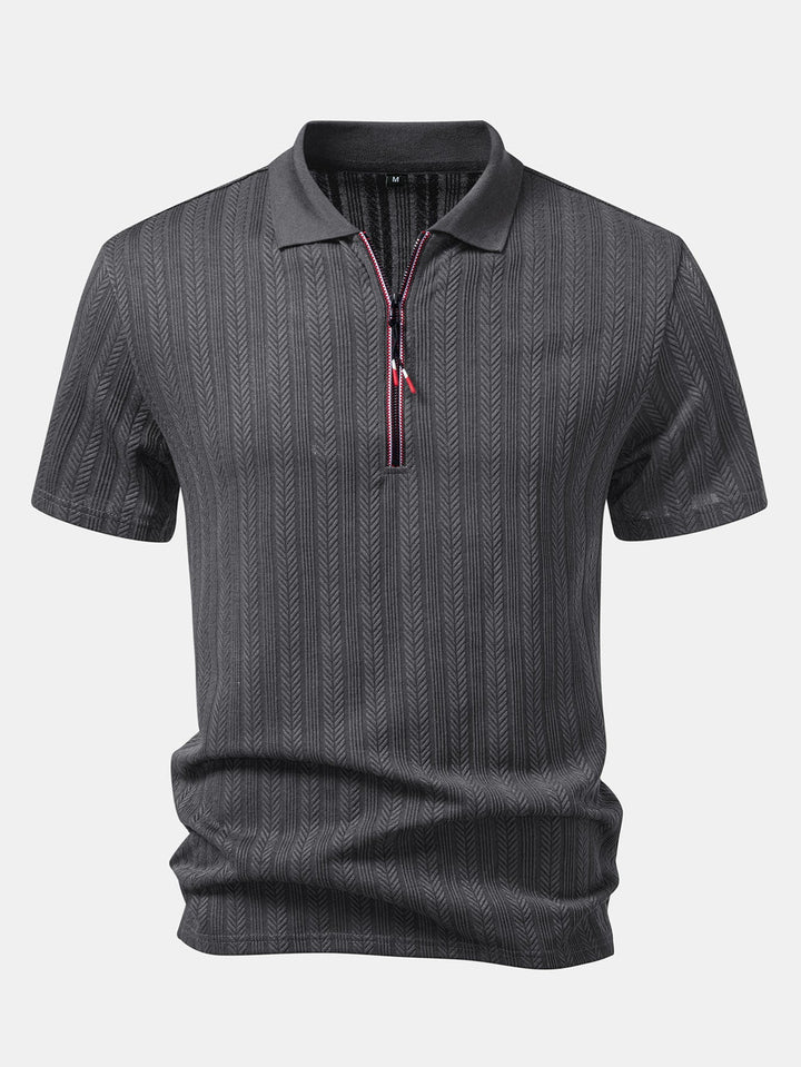 Getextureerde Rits Polo