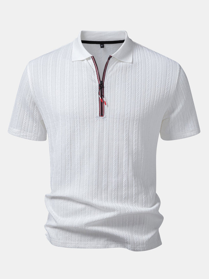 Getextureerde Rits Polo