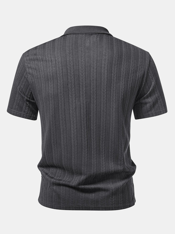 Getextureerde Rits Polo