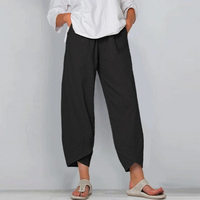 Dames Effen Kleur Losse Elegante Casual Simpele Katoen En Linnen Negende Broek 