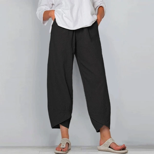 Dames Effen Kleur Losse Elegante Casual Simpele Katoen En Linnen Negende Broek 