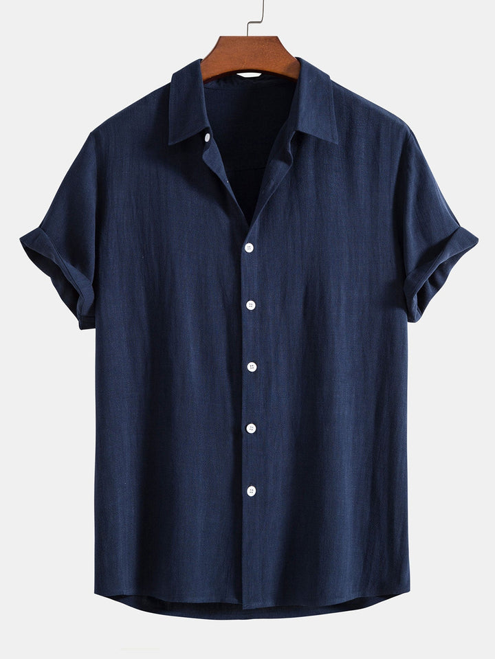 Linnen Rayon Mix Knopshirt & Rechte Linnen Broek