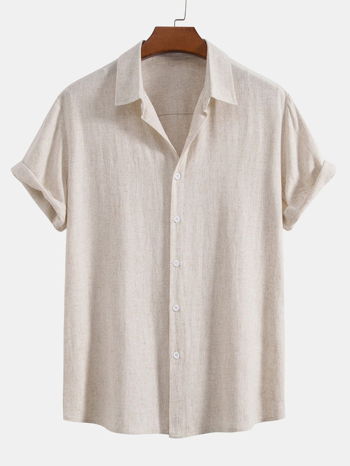 Linnen Rayon Mix Knopshirt & Rechte Linnen Broek