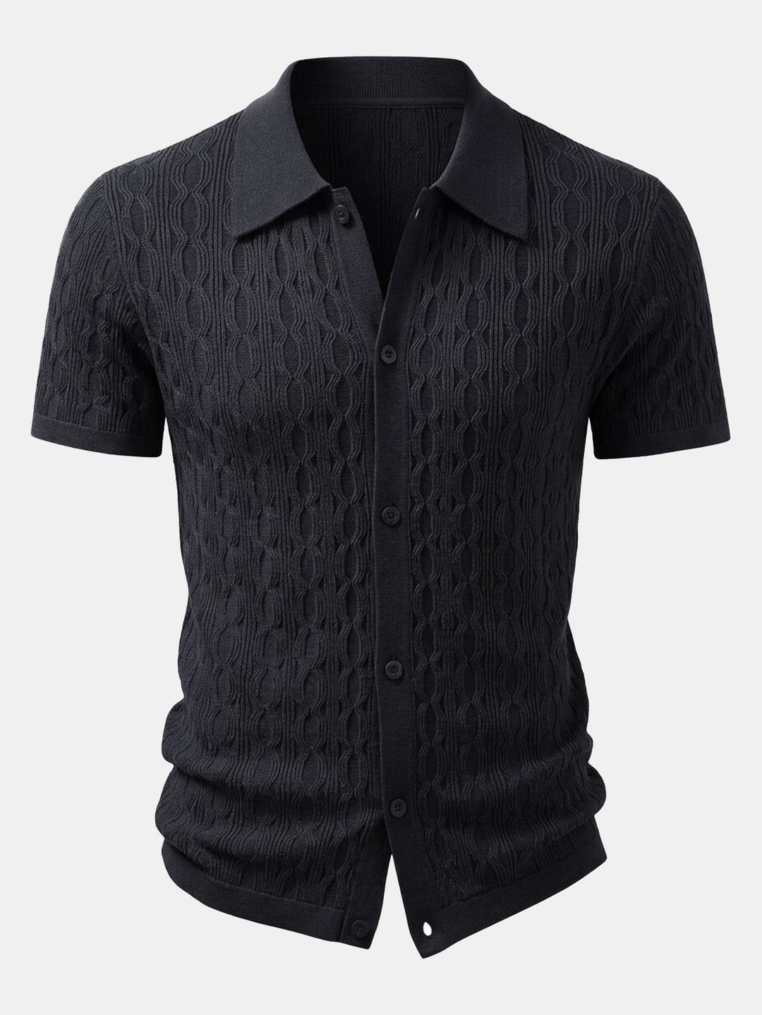 Gedraaide Jacquard Tricot Overhemd & Slim Fit Getaperde Broek