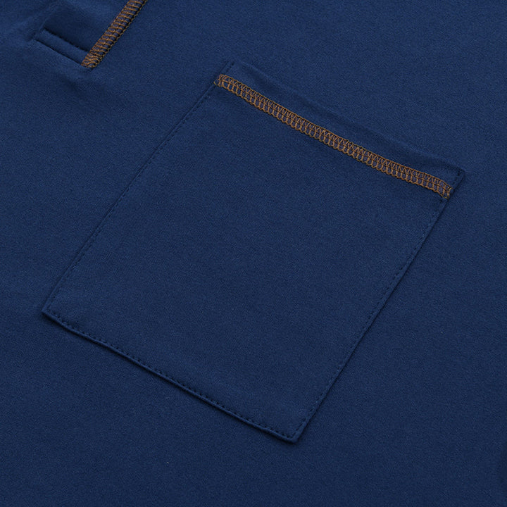 Heren Casual Colorblock Henley Kraag T-shirt met korte mouwen 53275107Y