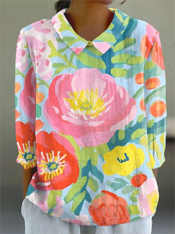 Vrouwen Waterverf Bloemen Kunst Print Jurk