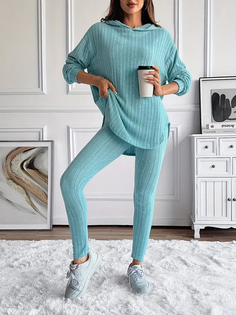 Camden Geribbelde Knit Lounge Set