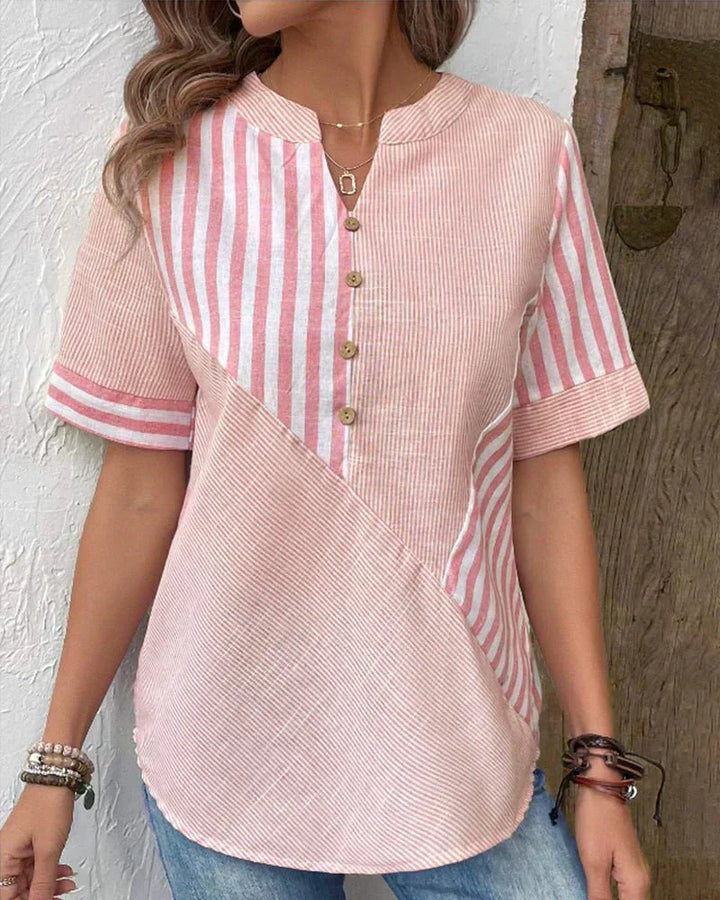 Miranda™ Gestreepte blouse met V-hals