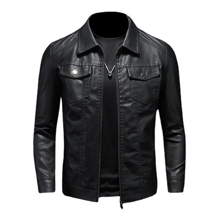 Heren Lapen Leren Bikerjack 37377631X