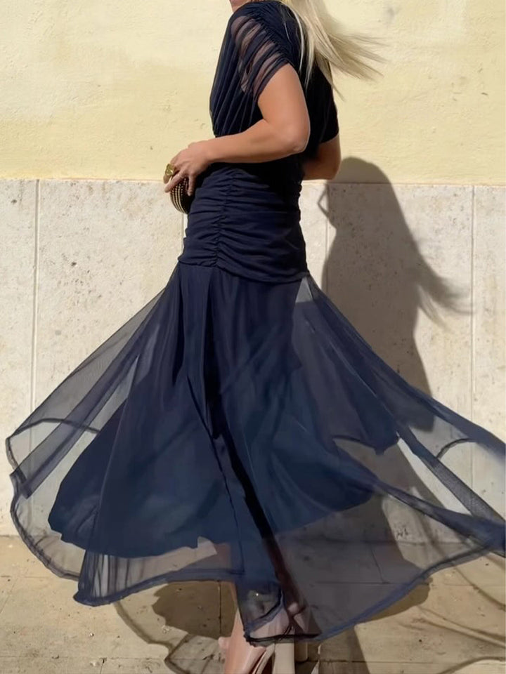 🔥Tijdelijke aanbieding: elegante mesh-jurk met knoopsluiting voor dames