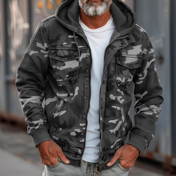 Heren Camouflage Hoodie Multi-pocket Zip Cargo Jacket 69249000Z
