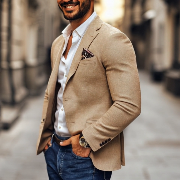 Herenmode Notch Revers Twee Knoppen Casual Blazer 47644865Z
