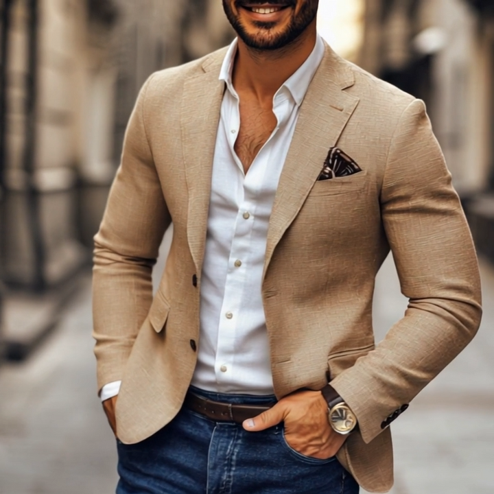 Herenmode Notch Revers Twee Knoppen Casual Blazer 47644865Z