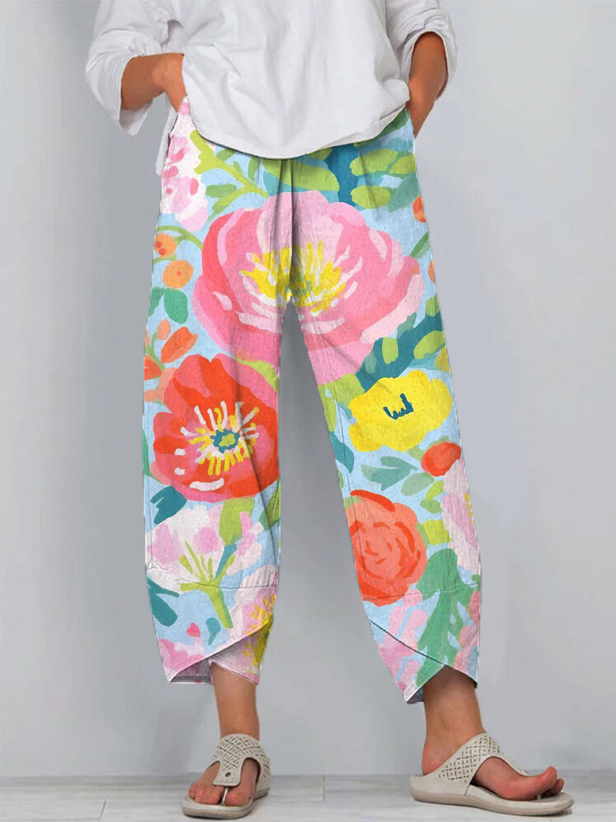 Vrouwen Waterverf Bloemen Kunst Print Jurk
