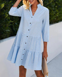 Kelly™ Casual Knop Jurk
