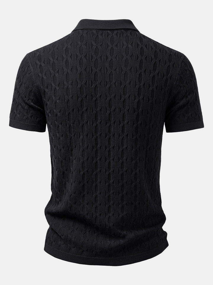 Gedraaide Jacquard Tricot Overhemd & Slim Fit Getaperde Broek