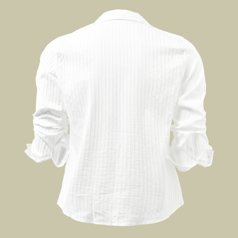 Heren Effen Kleur Gestreepte Revers Shirt met lange mouwen 94598700Z