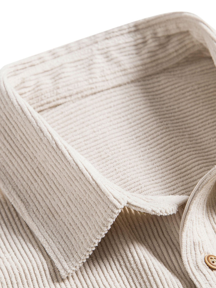 Corduroy overhemd met korte mouwen en rechte corduroy broek