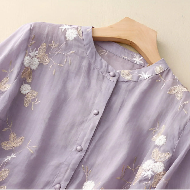 Marie™ Bloemenknopen Blouse