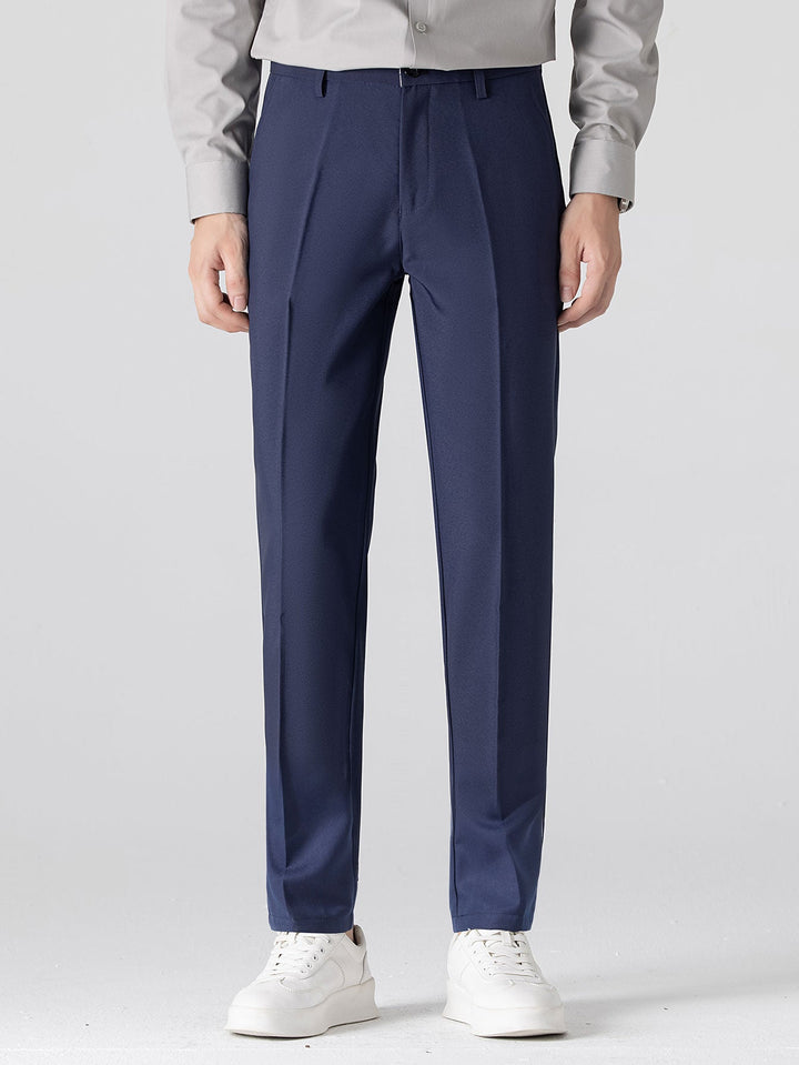 Contrastafwerking Geribbelde Johnny Kraag Tricot Polo & Slim Fit Getaperde Broek