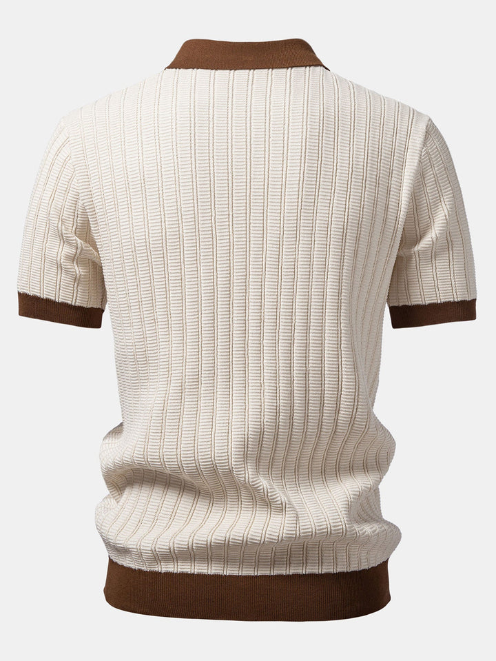 Contrast Getextureerde Johnny Kraag Polo & Slim Fit Getaperde Broek