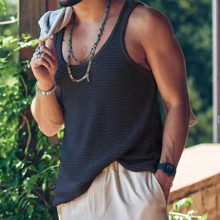 Heren Casual Effen Kleur Gebreide Tanktop 55936533Y