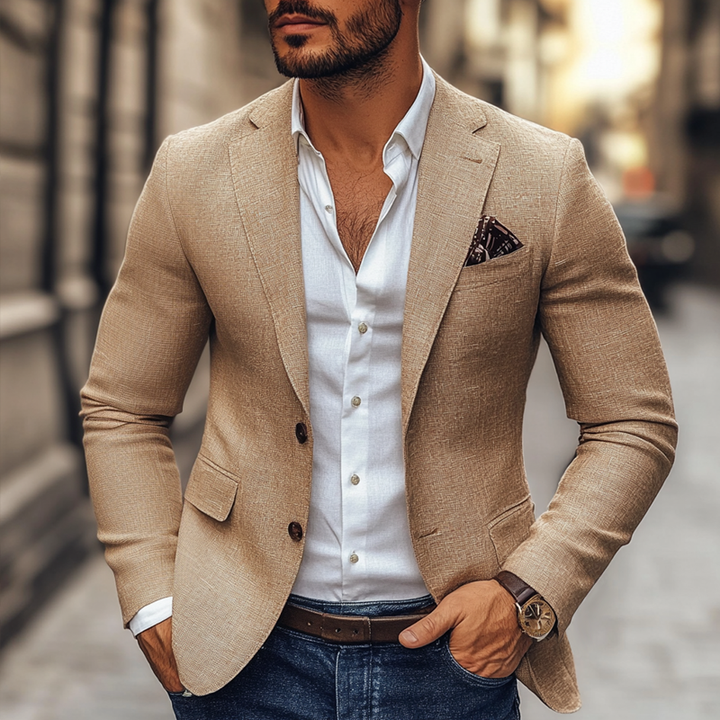 Herenmode Notch Revers Twee Knoppen Casual Blazer 47644865Z
