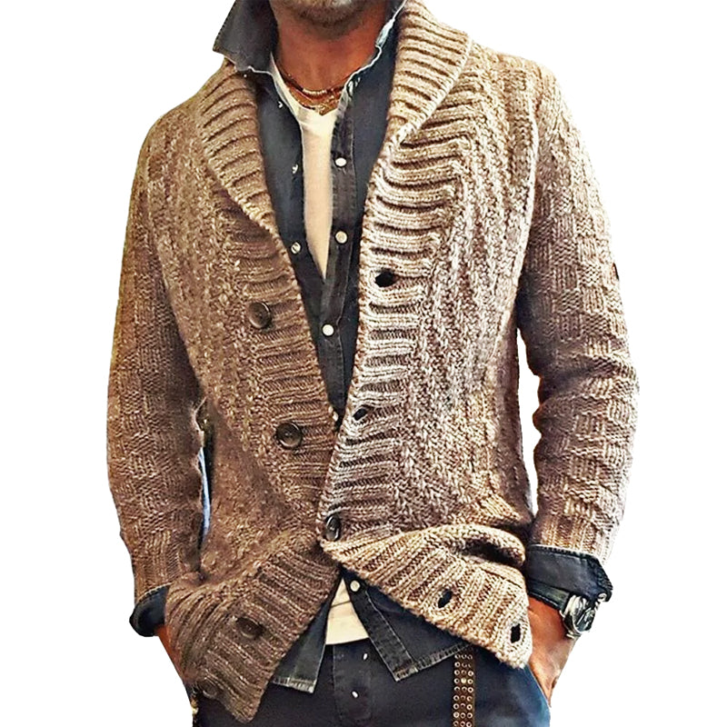 HEREN VINTAGE LAPEL BREI CARDIGAN JAS 05701756X