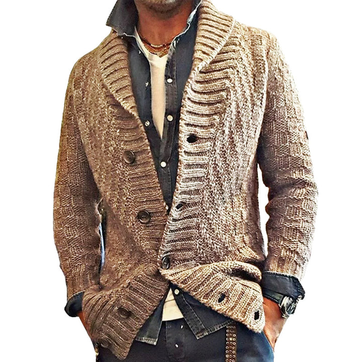 HEREN VINTAGE LAPEL BREI CARDIGAN JAS 05701756X