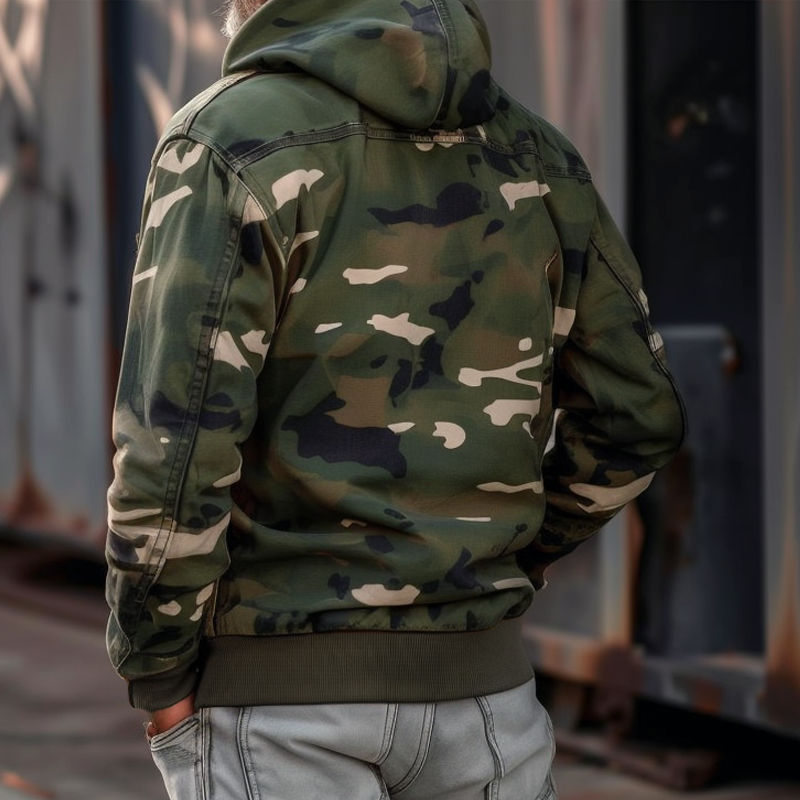 Heren Camouflage Hoodie Multi-pocket Zip Cargo Jacket 69249000Z