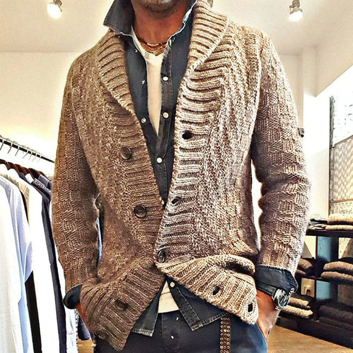 HEREN VINTAGE LAPEL BREI CARDIGAN JAS 05701756X